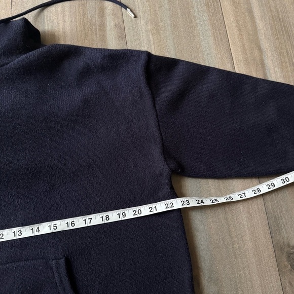 Zara women’s oversized heavy knit hooded slouchy sweater navy blue size large - Picture 5 of 6